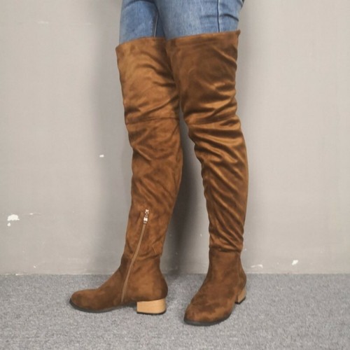 over the knee high boots no heel